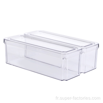 Boîte de rangement transparente avec couvercle pour fruits / légumes / viande